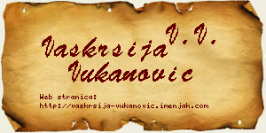 Vaskrsija Vukanović vizit kartica